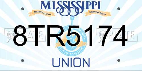 8TR5174 Mississippi License Plate