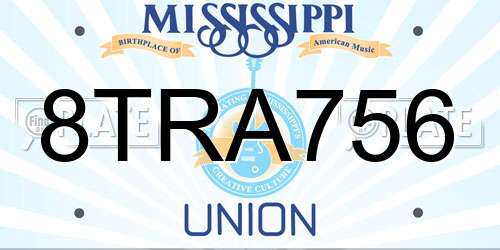 8TRA756 Mississippi License Plate