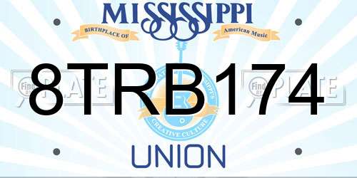 8TRB174 Mississippi License Plate