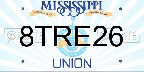 8TRE26 Mississippi License Plate