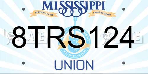8TRS124 Mississippi License Plate