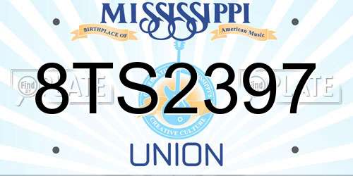 8TS2397 Mississippi License Plate