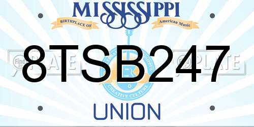 8TSB247 Mississippi License Plate
