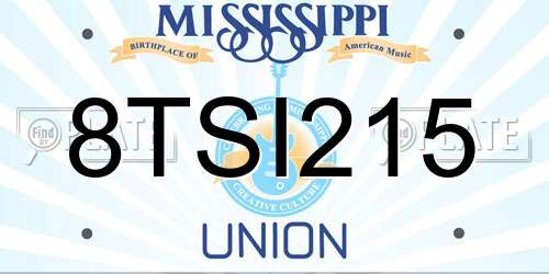 8TSI215 Mississippi License Plate