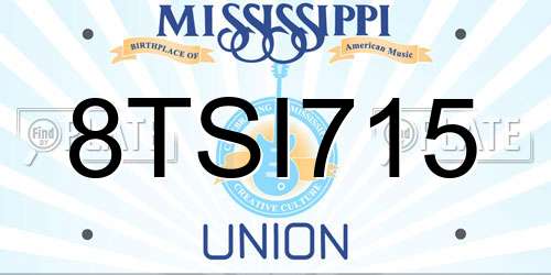 8TSI715 Mississippi License Plate