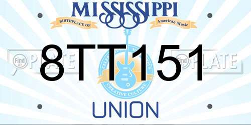 8TT151 Mississippi License Plate