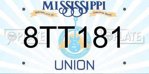 8TT181 Mississippi License Plate