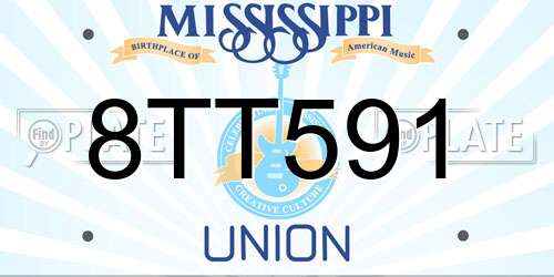 8TT591 Mississippi License Plate