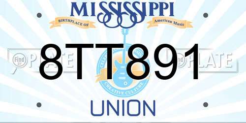 8TT891 Mississippi License Plate
