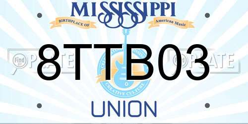 8TTB03 Mississippi License Plate