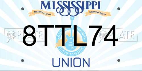 8TTL74 Mississippi License Plate