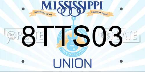 8TTS03 Mississippi License Plate