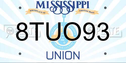 8TUO93 Mississippi License Plate
