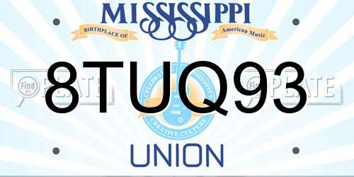 8TUQ93 Mississippi License Plate