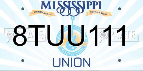 8TUU111 Mississippi License Plate