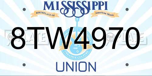 8TW4970 Mississippi License Plate
