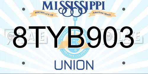 8TYB903 Mississippi License Plate