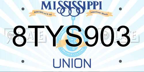 8TYS903 Mississippi License Plate