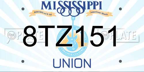8TZ151 Mississippi License Plate