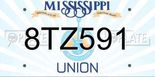 8TZ591 Mississippi License Plate