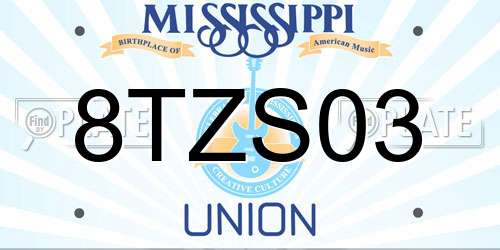 8TZS03 Mississippi License Plate