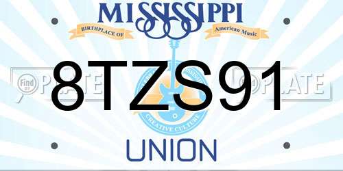 8TZS91 Mississippi License Plate