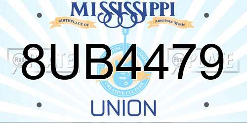 8UB4479 Mississippi License Plate