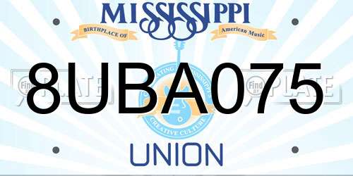 8UBA075 Mississippi License Plate