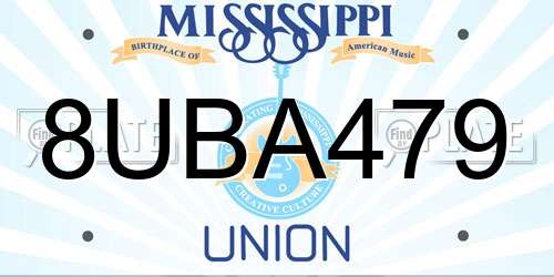 8UBA479 Mississippi License Plate