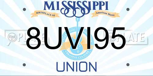 8UVI95 Mississippi License Plate
