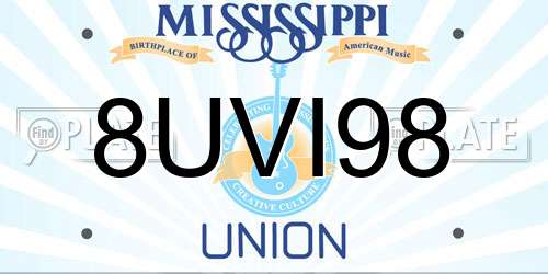 8UVI98 Mississippi License Plate