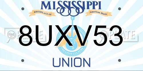 8UXV53 Mississippi License Plate