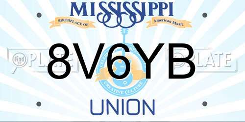 8V6YB Mississippi License Plate