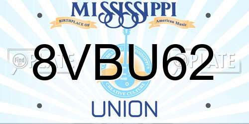 8VBU62 Mississippi License Plate