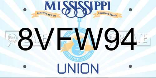 8VFW94 Mississippi License Plate