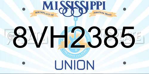 8VH2385 Mississippi License Plate