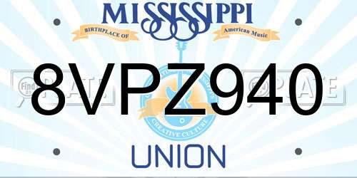 8VPZ940 Mississippi License Plate