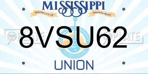 8VSU62 Mississippi License Plate