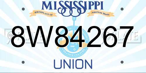 8W84267 Mississippi License Plate