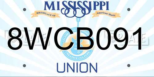 8WCB091 Mississippi License Plate