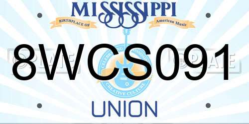 8WCS091 Mississippi License Plate