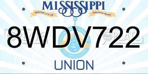 8WDV722 Mississippi License Plate