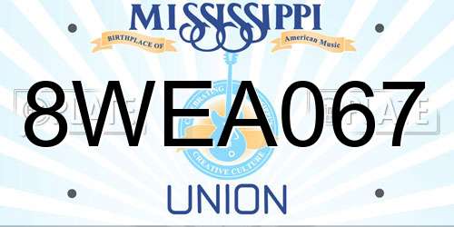 8WEA067 Mississippi License Plate