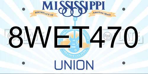 8WET470 Mississippi License Plate
