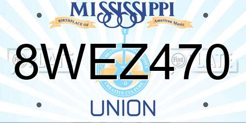 8WEZ470 Mississippi License Plate
