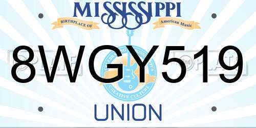 8WGY519 Mississippi License Plate