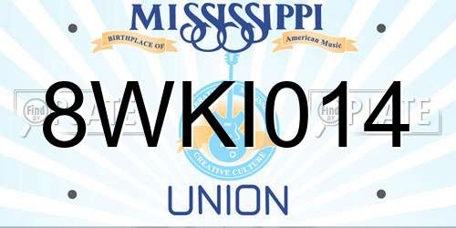 8WKI014 Mississippi License Plate