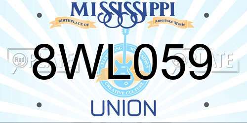 8WL059 Mississippi License Plate