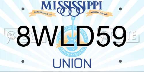 8WLD59 Mississippi License Plate