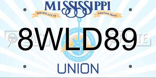 8WLD89 Mississippi License Plate